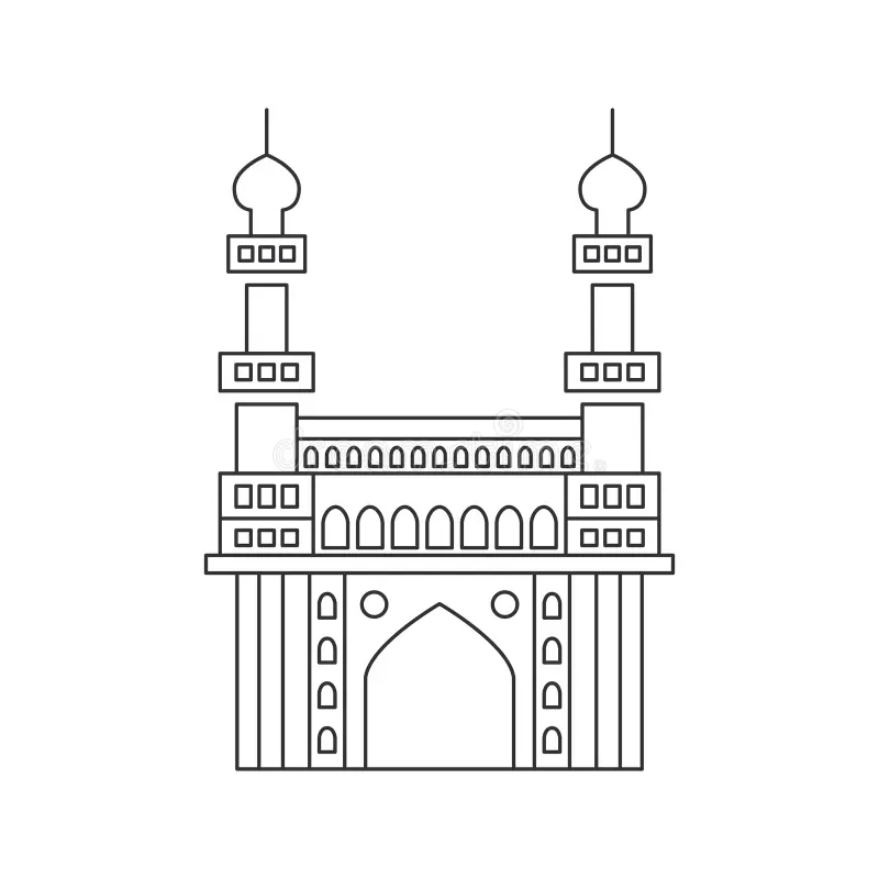 india charminar icon logo historical place india charminar hyderabad logo icon vector graphic artwork design element 125134510