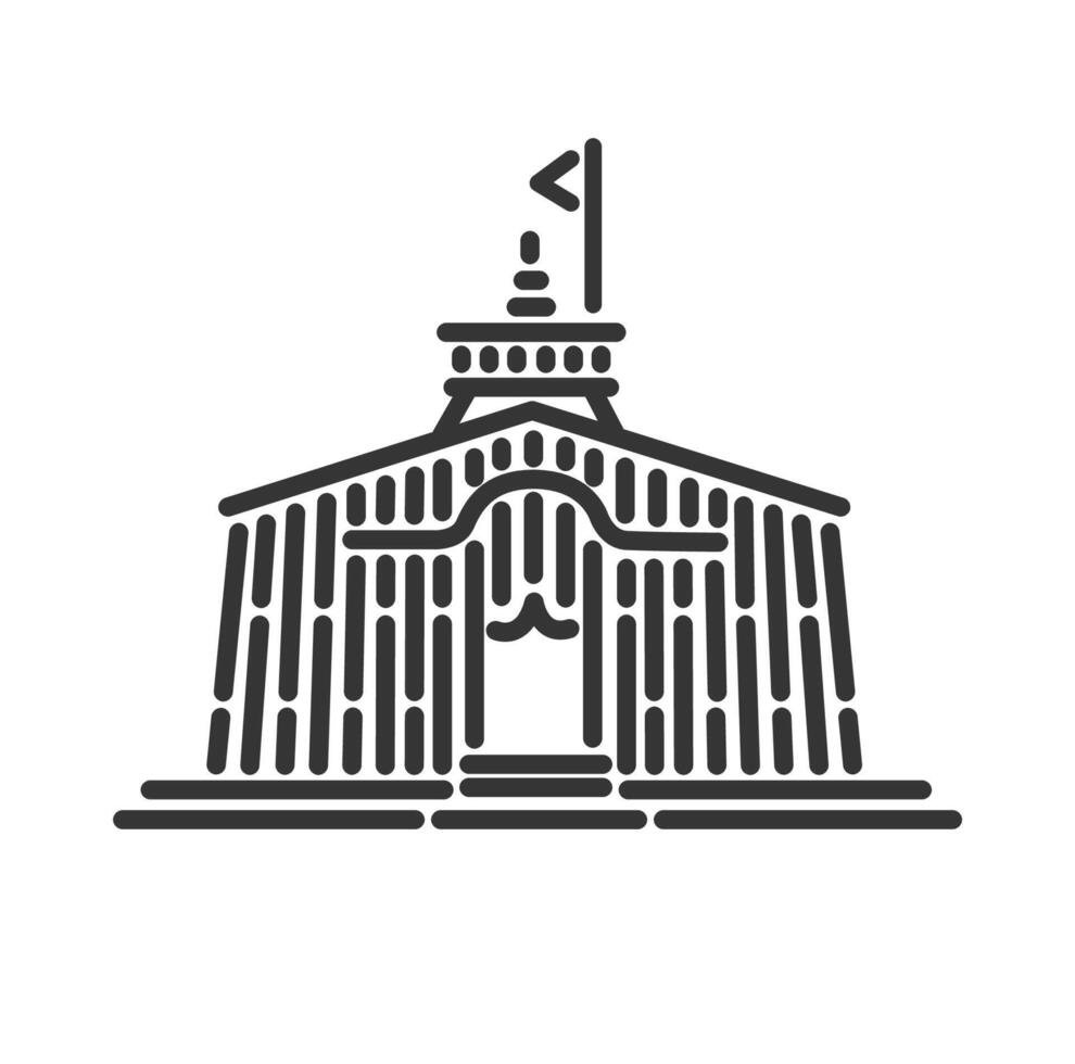 kedarnath temple illustration icon vector