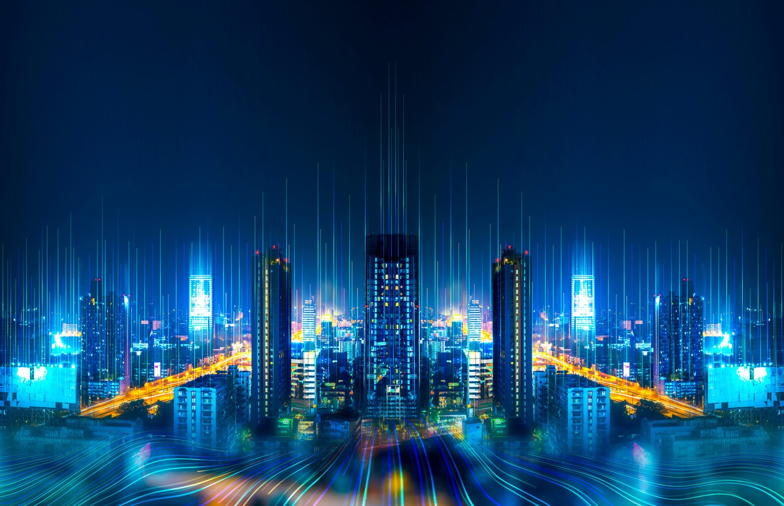 Illuminated City Night